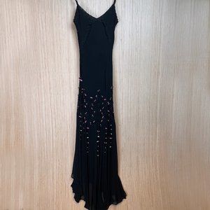 Unique 100% Silk Rosette Adorned Gown